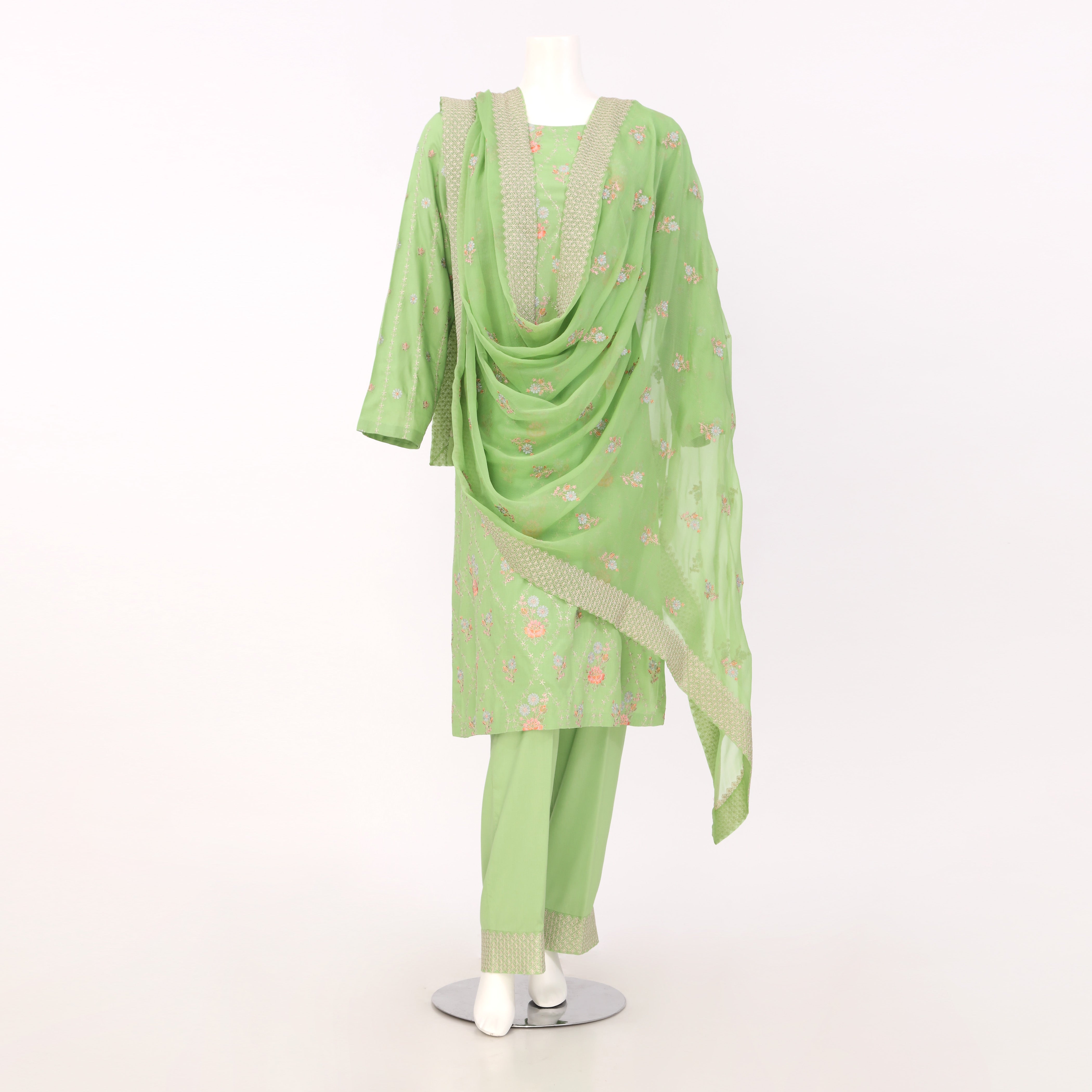 Pakistani Embroidered 3 pieces suit