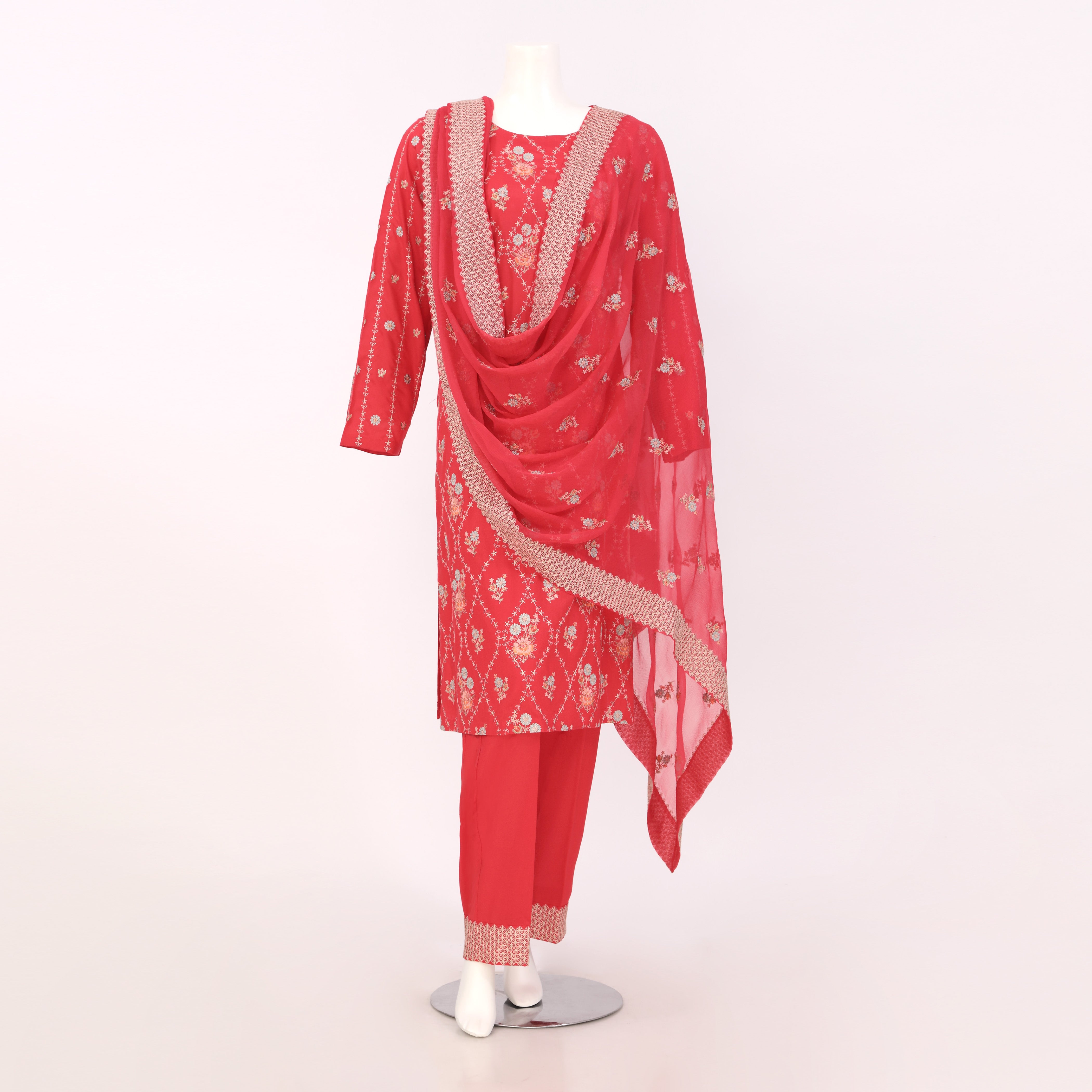 Pakistani Embroidered 3 pieces suit
